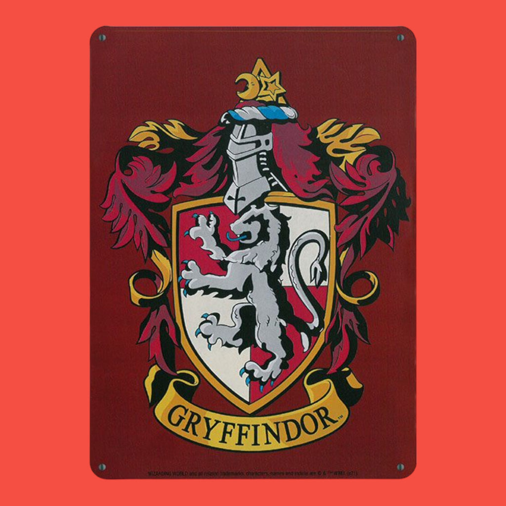 Harry Potter: targa in metallo Grifondoro Logo 15 x 21 cm