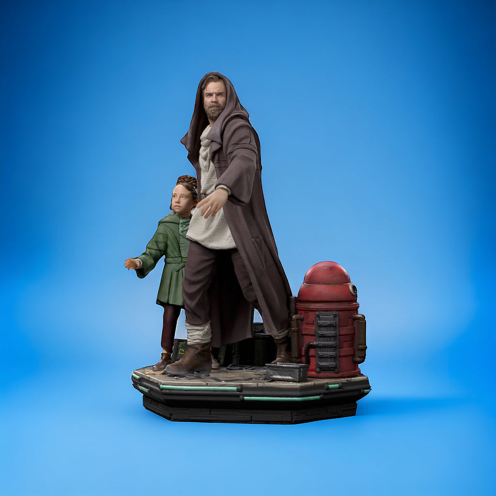 Star Wars: Obi-Wan Kenobi Deluxe Art Scale Statua 1/10 Obi-Wan & Young Leia 20 cm