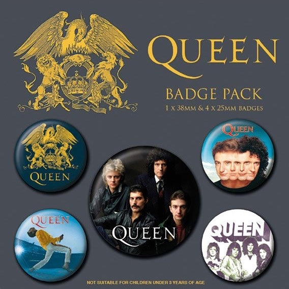 Queen: Pin-Back Buttons 5-Pack Classic