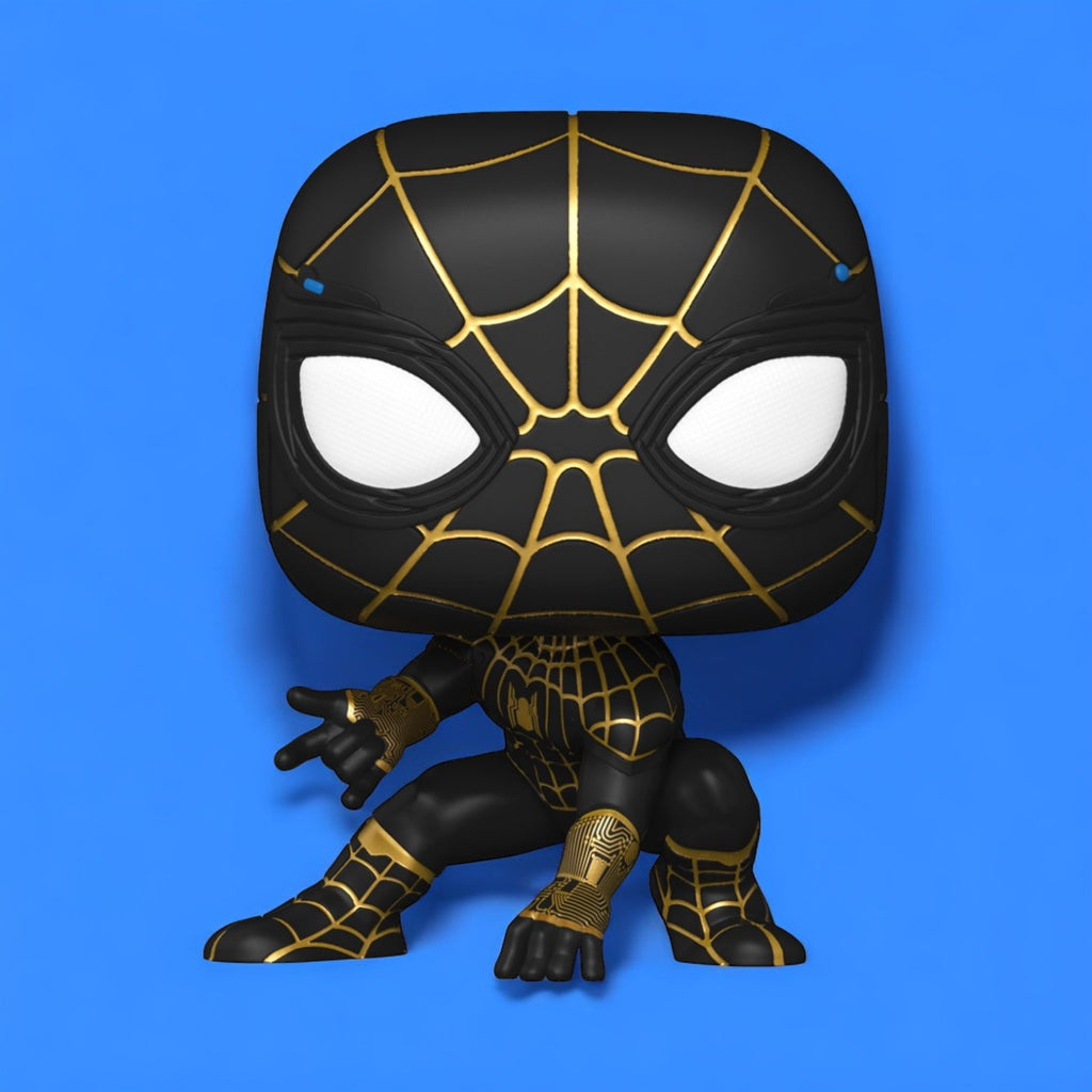 Spider-Man: No Way Home POP! Vinylfigur Spider-Man (schwarzer und goldener Anzug), 9 cm