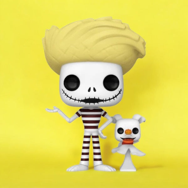 Nightmare before Christmas: POP! Disney Vinyl Figure Jack w/Zero (Beach) 9 cm