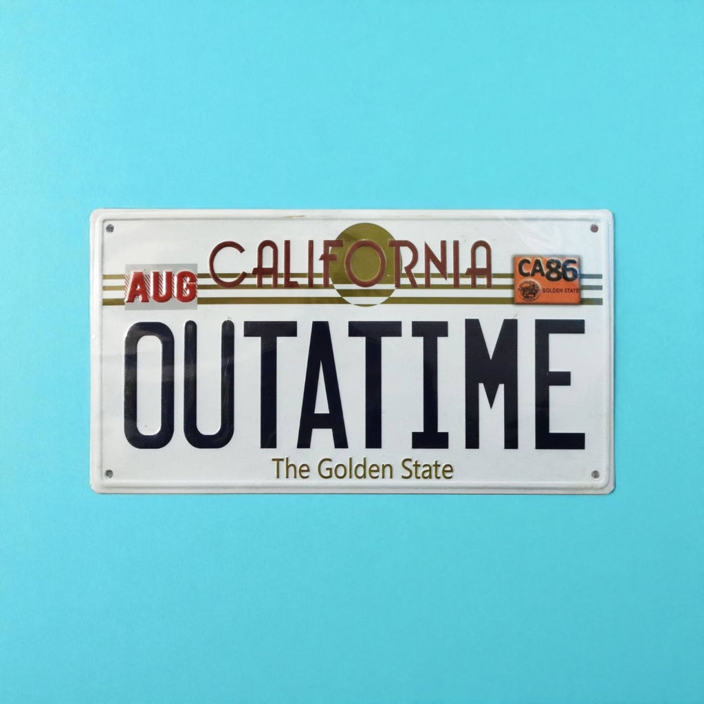 Back To The Future :Metal Sign ´Outatime´ DeLorean License Plate