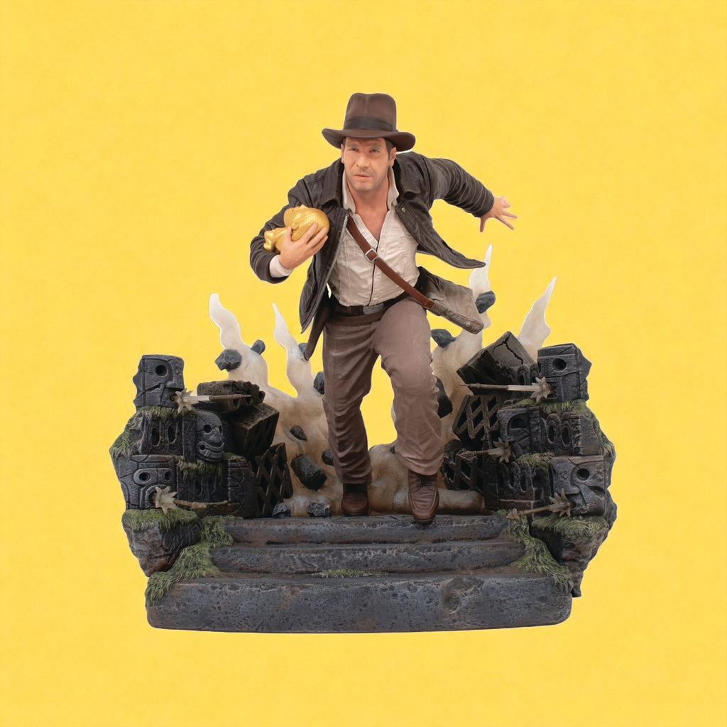Indiana Jones: Raiders of the Lost Ark Deluxe Gallery PVC Statue Escape with Idol 25 cm