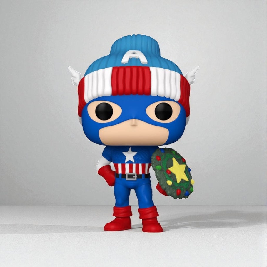 Marvel POP! Vinyl Figure Holiday Capt. America 9 cm