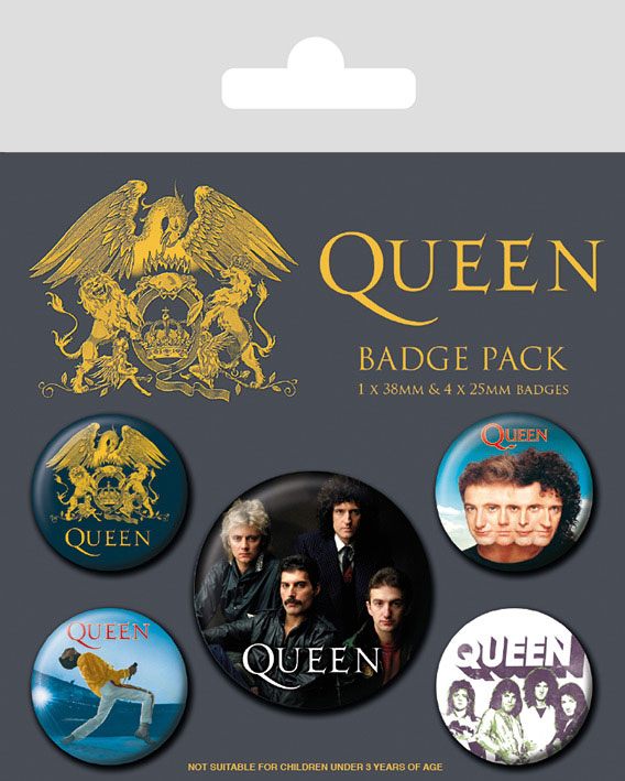 Queen: Pin-Back Buttons 5-Pack Classic