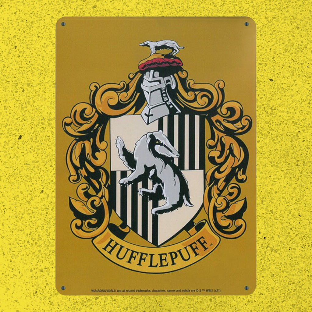 Harry Potter: Hufflepuff-Logo-Blechschild, 15 x 21 cm
