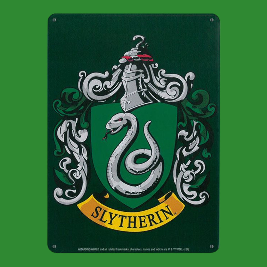 Harry Potter: Slytherin-Logo-Blechschild, 15 x 21 cm